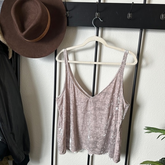 H&M silver crushed velvet flowy oversized holiday tank top blouse boho - Picture 4 of 4